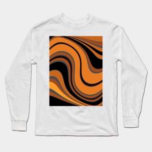 Orange and Black Swirled Long Sleeve T-Shirt